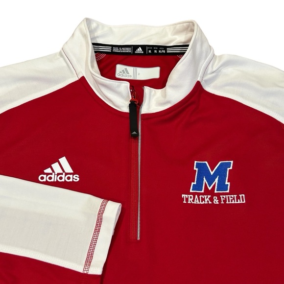 Adidas Ole Miss Track & Field Long Sleeve Polo Shirt XL - Picture 1 of 11